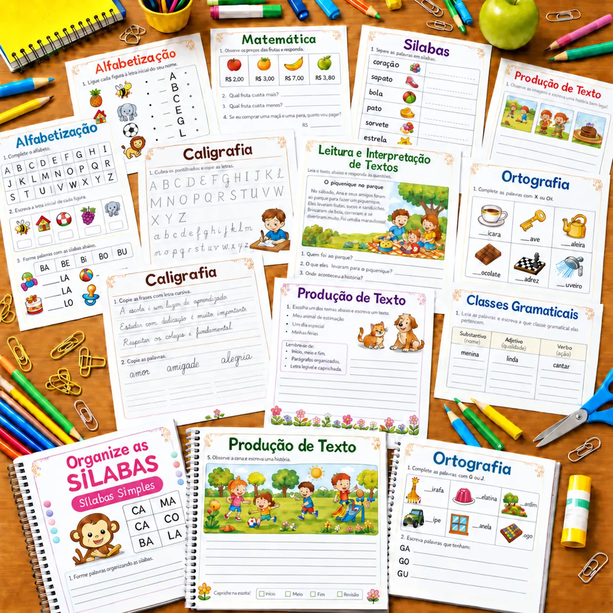 Visão geral do Kit Completo de Alfabetização